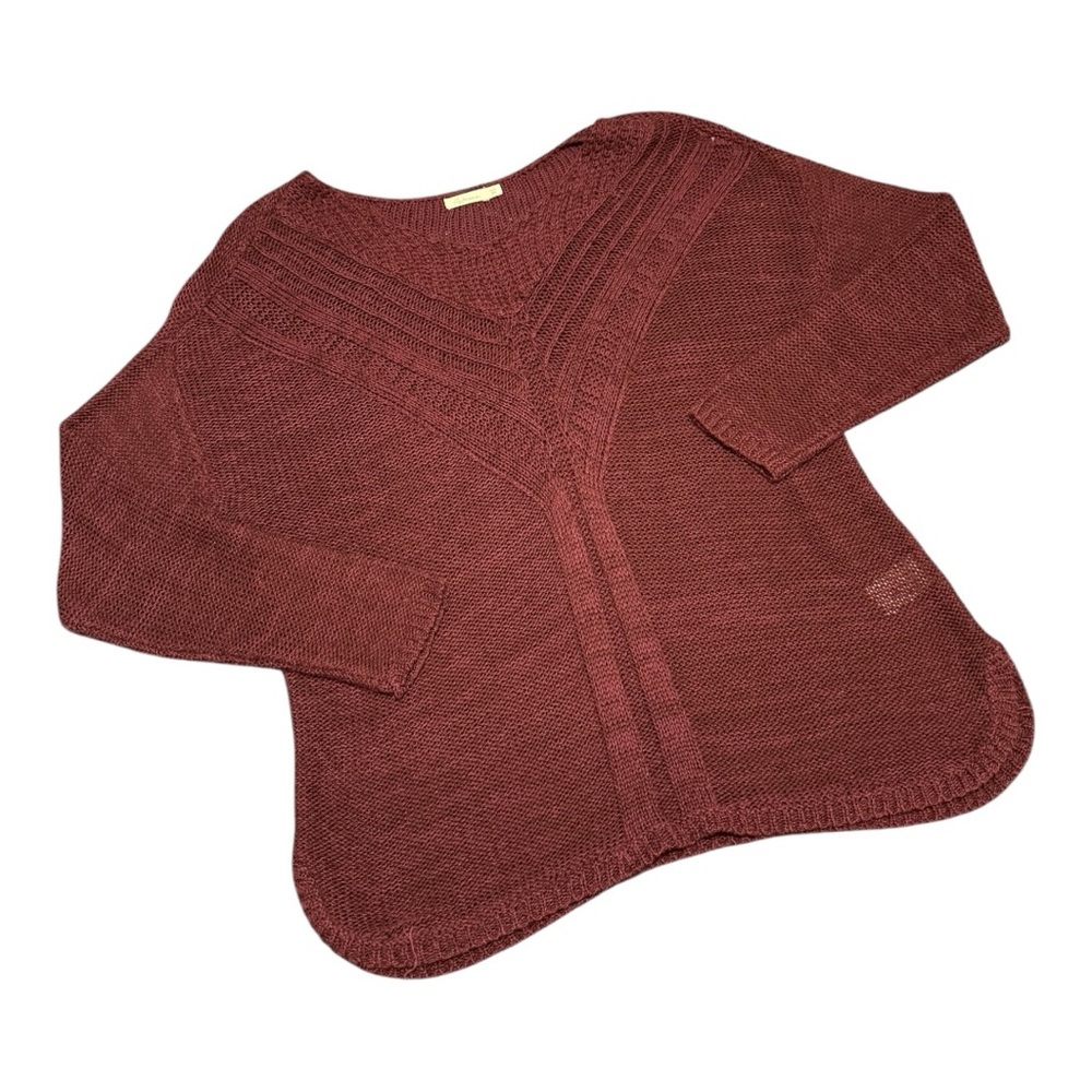Reitmans Knit V-Neck Sweater Purple Maroon Plus Size 2X  Stretchy Warm Comfy